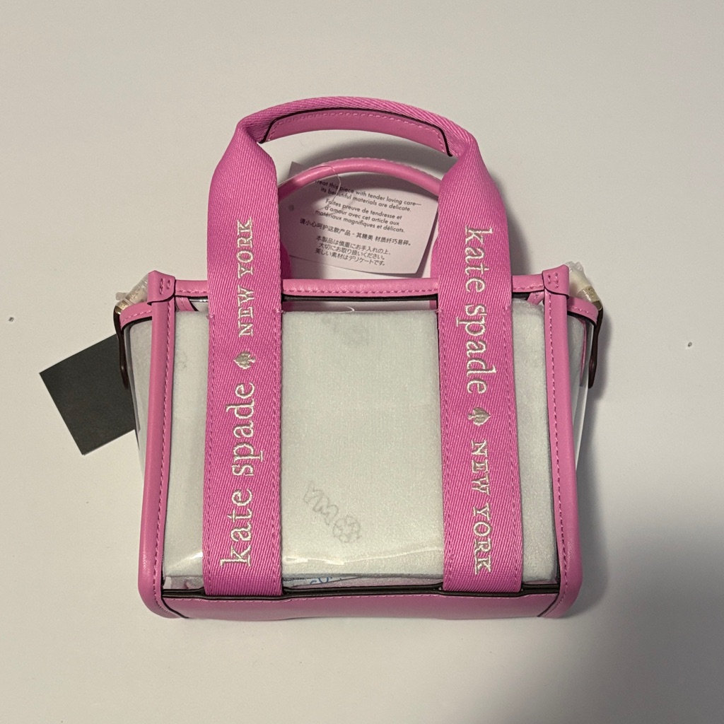 Kate Spade Pink And White Transparent Tote